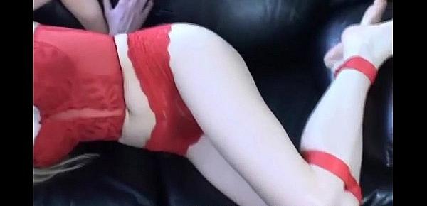  Abducted waitress bound and gagged on the couch